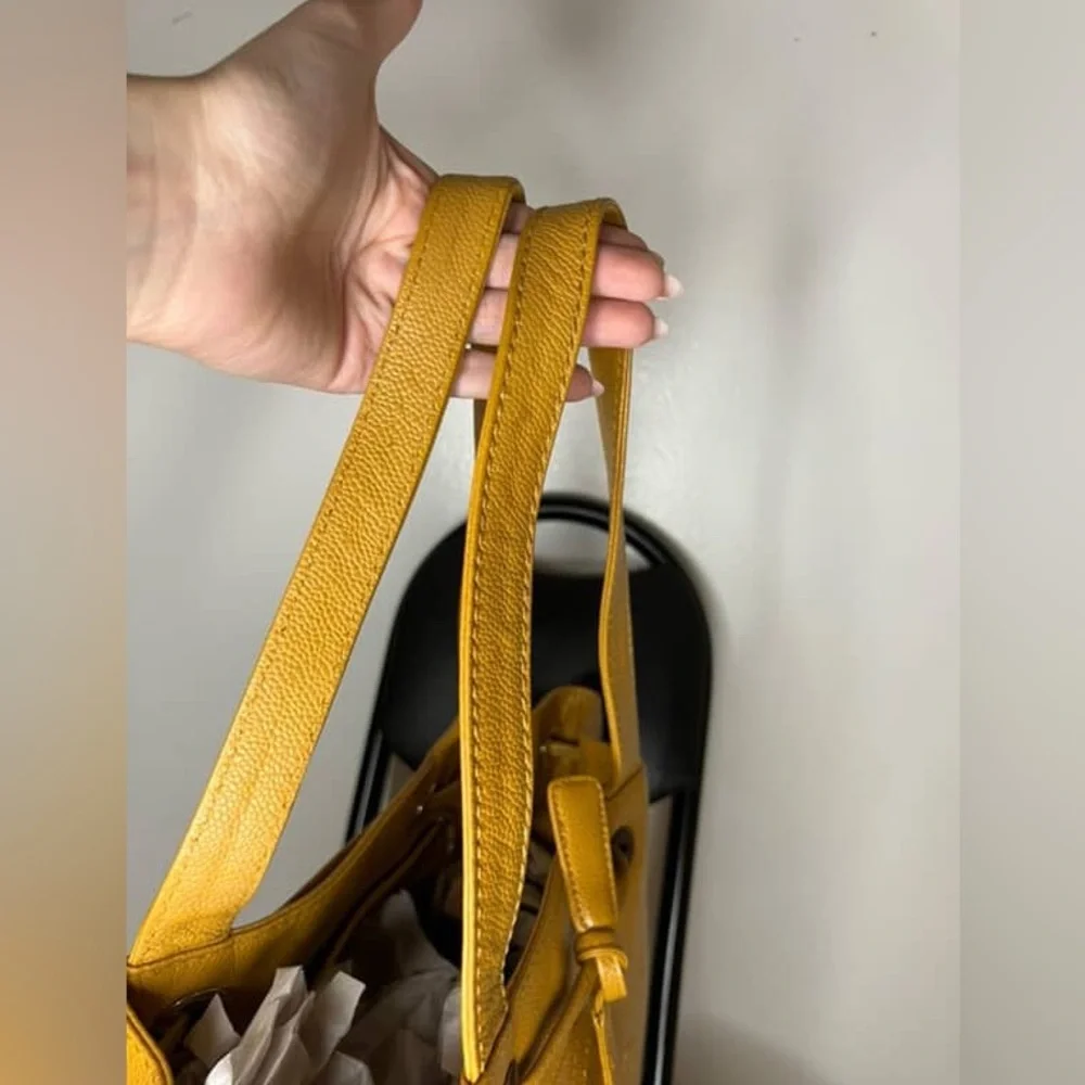 Chanel Yellow Caviar Leather Drawstring Tote – Authenticated & Preloved